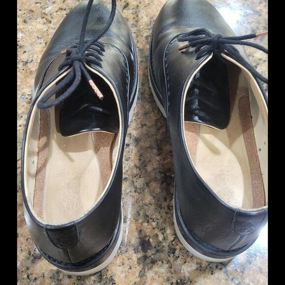 The Office of Angela Scott Mr. Simone Black Leather Oxford Shoes Womens 38.5 8.5 - Picture 6 of 12